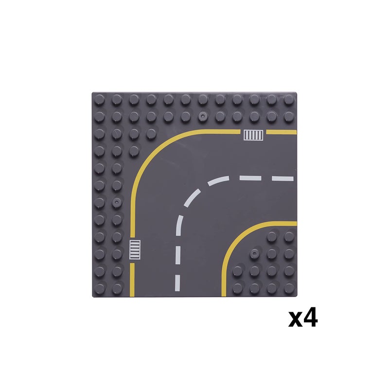 Apostrophe Games Large Building Blocks Road Base Plates Compatible with Large Building Blocks â€“ 8Pcs Straight and Curved Road Construction Blocks â€“ 7.5 x 7.5 Inch Street Baseplates, STEM Learning - Image 5